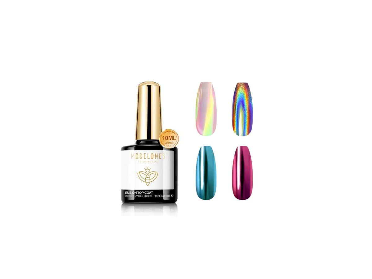 Modelones Mirror Shiny Top Coat for Chrome Nail Powder
