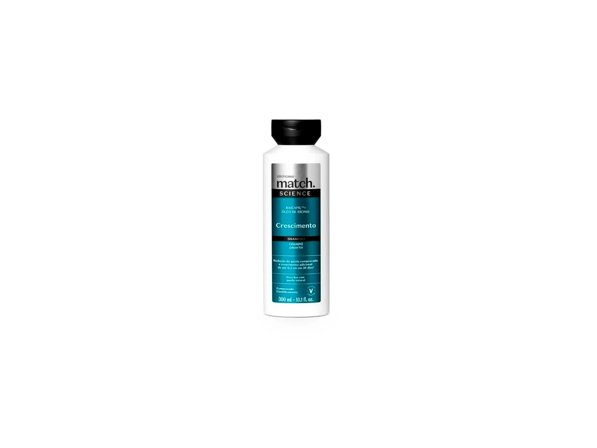 Shampoo O Boticário Match Science Crescimento 300ml - Tratamento para Crescimento Capilar e Redução de Queda